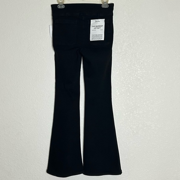 Frame The Bardot‎ Jetset Flare Pull On Pant in Sheen Noir - Picture 6 of 10